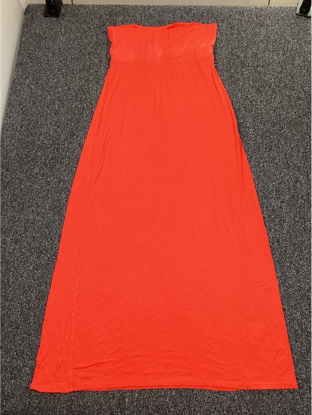 Olive & Oak Strapless Maxi Dress in Coral